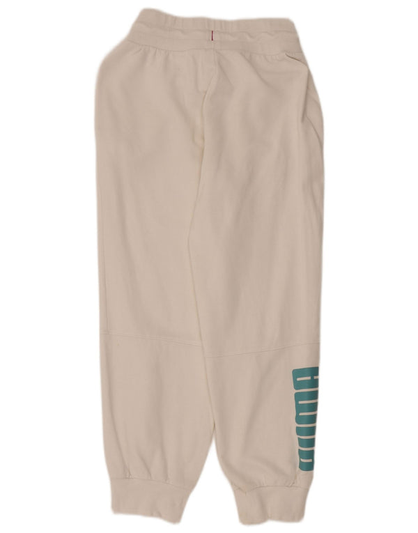 Pantaloni de trening grafic Puma pentru femei Joggeri UK 10 Bumbac alb mic