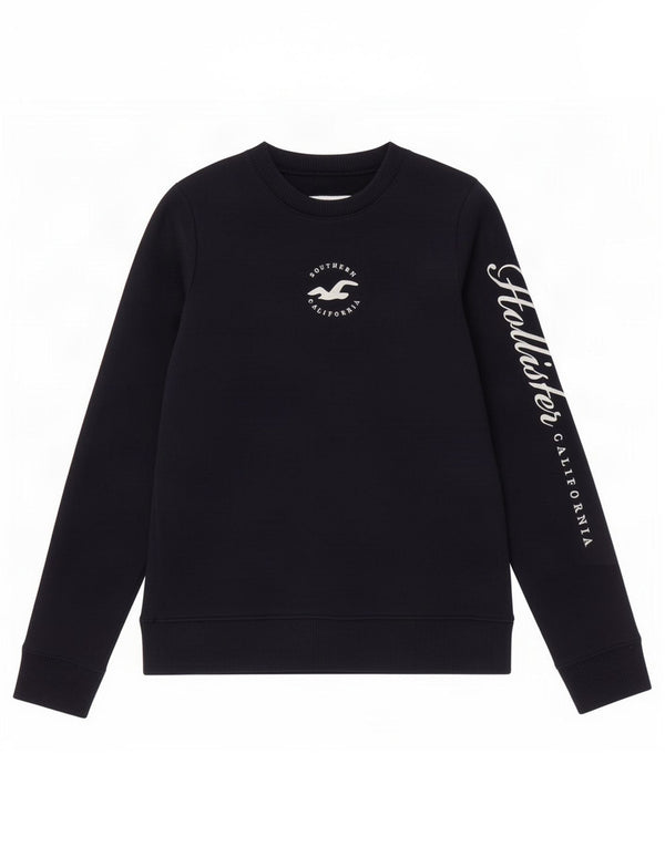 Pulover cu grafic pentru femei Hollister UK 6 XS Bumbac bleumarin