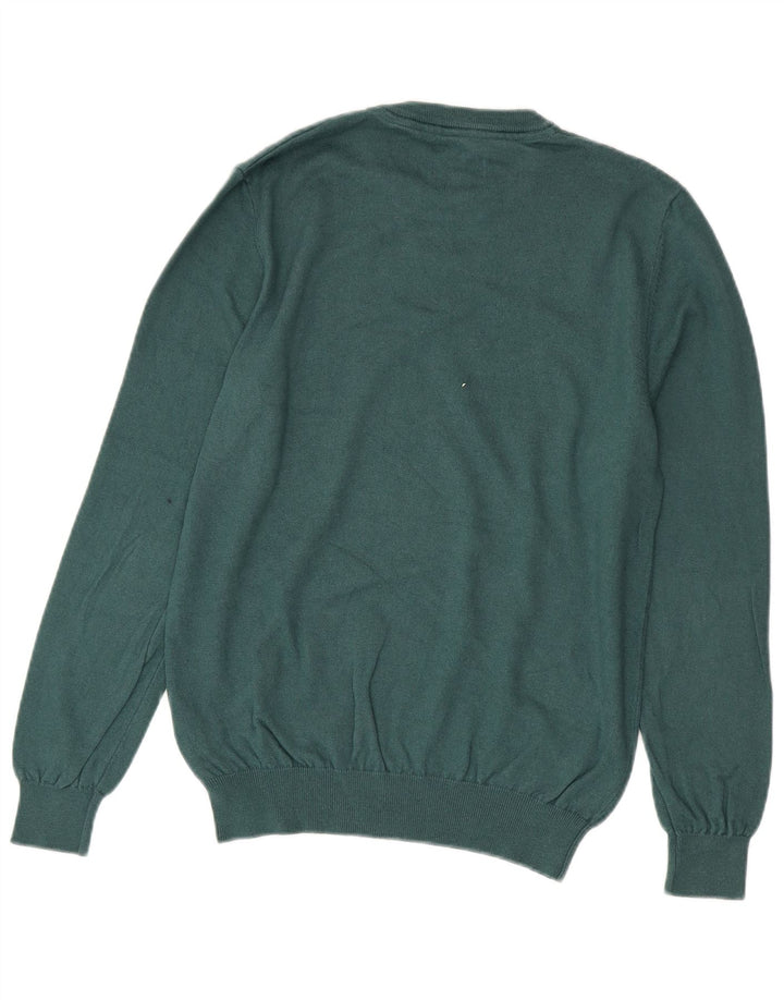 JACK WILLS Pulover pentru bărbați cu decolteu rotund din bumbac verde mediu