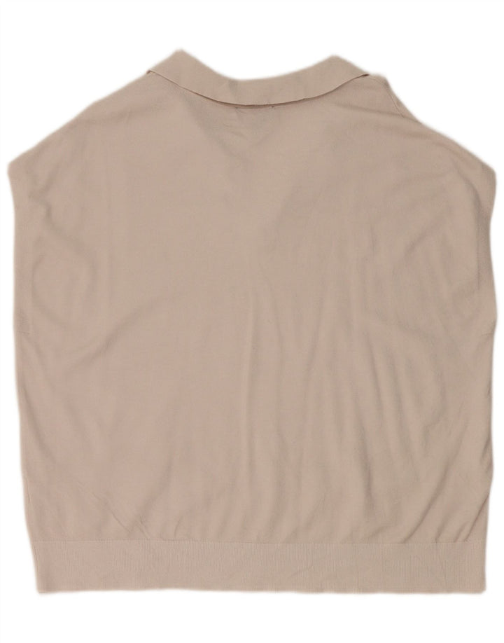 Tricou polo supradimensionat fără mâneci Dkny pentru femei UK 18 XL, raion gri