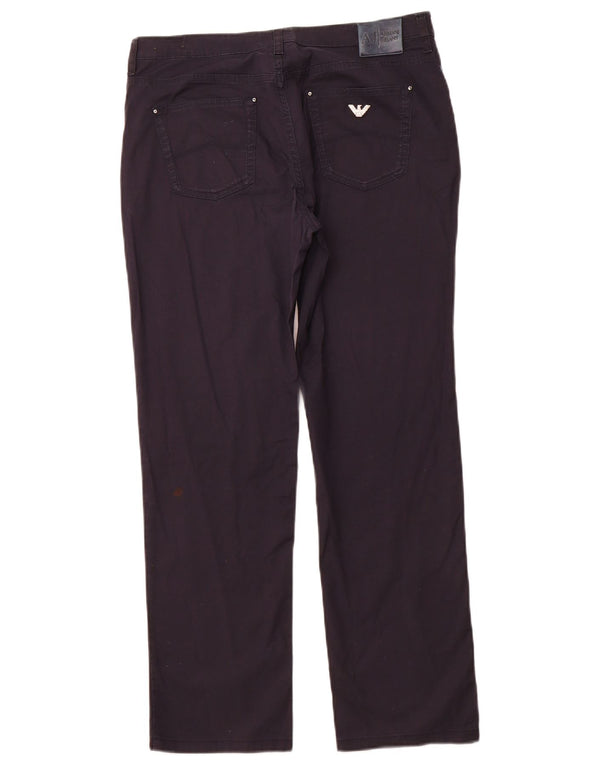 ARMANI Pantaloni Drepți Casual Magnolia Femei L31 L28 Bumbac Bleumarin
