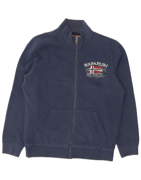 Napapijri Mens Graphic Tracksuit Top Jacket XL Navy Blue Cotton