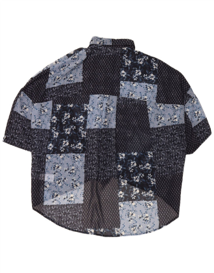 FRENCH CONNECTION Womens Oversized Shirt Blouse UK 16 Large Blue Floral