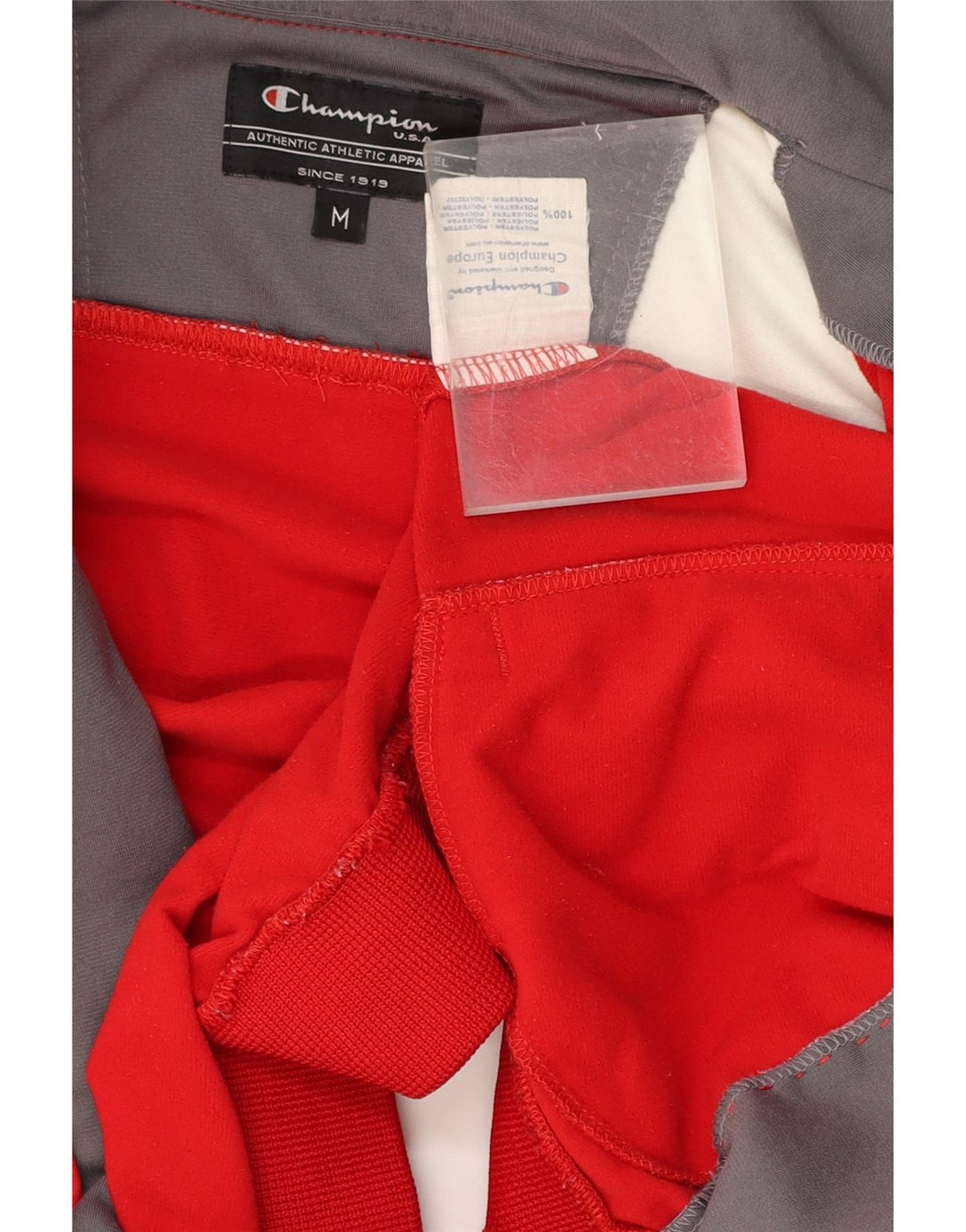 CHAMPION Womens Tracksuit Top Jacket UK 14 Medium Red Colourblock Vintage Champion and Second-Hand Champion from Messina Hembry 