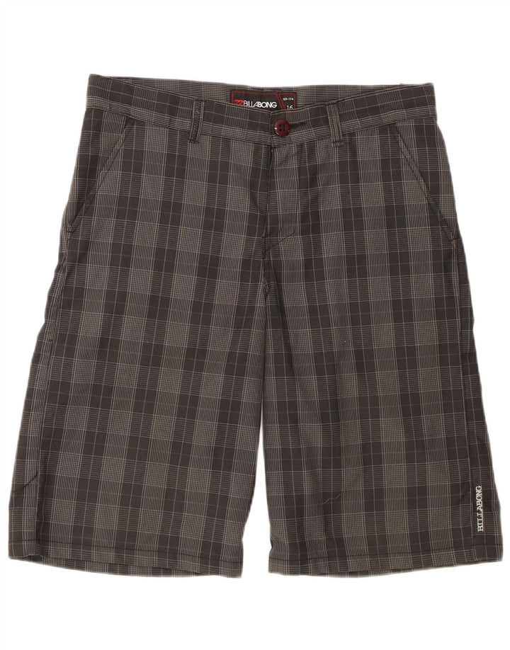 Pantaloni scurti chino pentru băieți Billabong 15-16 ani W32 poliester cu carouri gri
