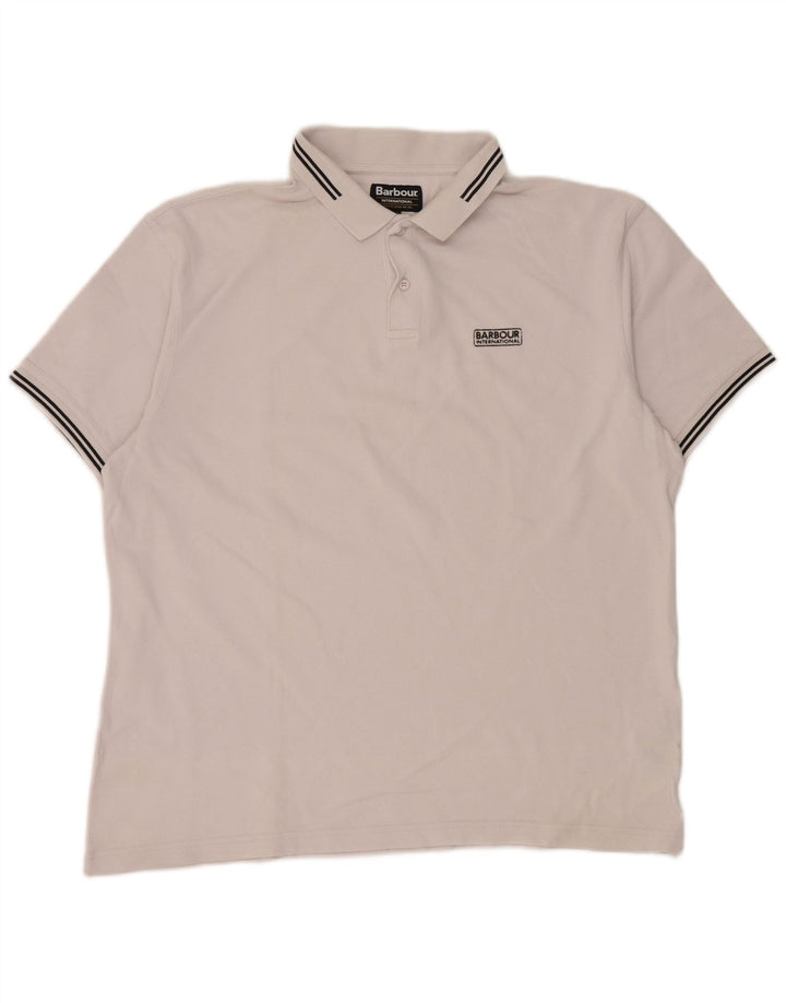 Tricou polo BARBOUR pentru bărbați, bumbac cu dungi albe 2XL