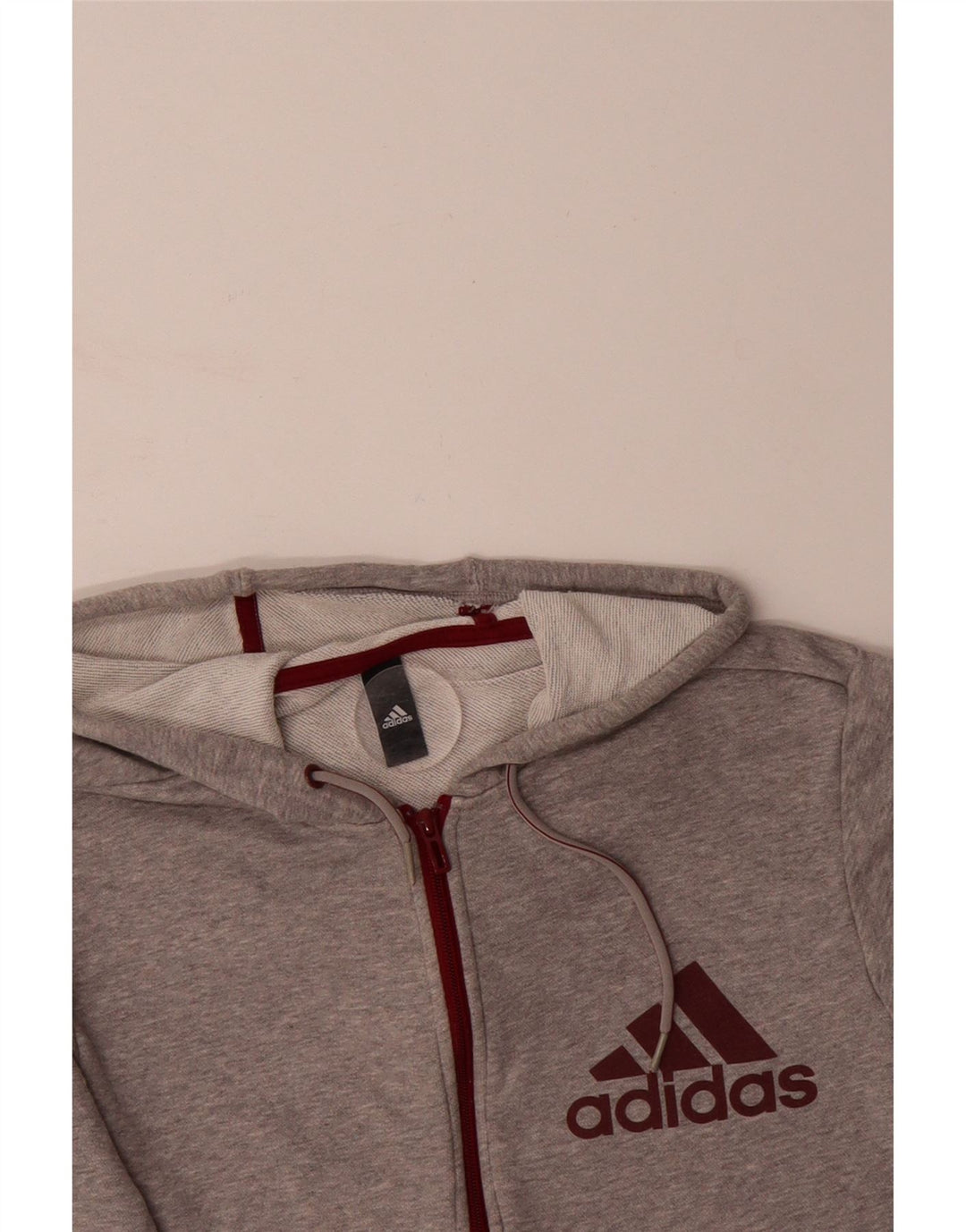ADIDAS Mens Graphic Zip Hoodie Sweater Small Grey