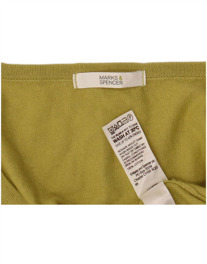 Pulover cardigan cu mânecă scurtă pentru femei Marks & Spencer UK 14 Galben mediu