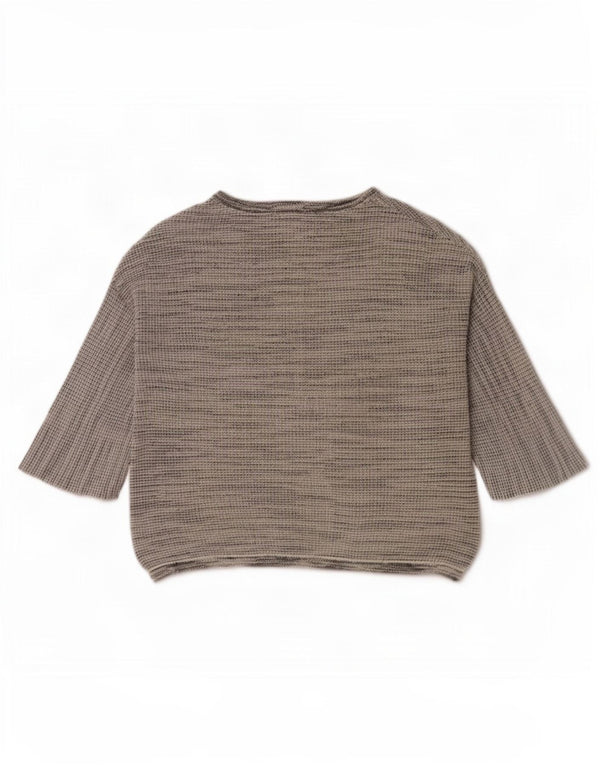 Massimo Dutti Top supradimensionat pentru femei, cu mâneci 3/4 UK 10, mic, gri pete
