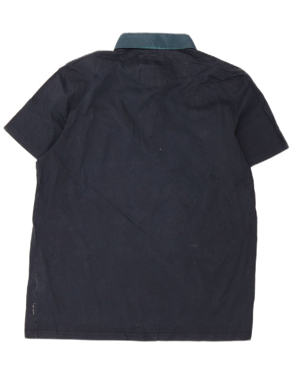 Tricou polo pentru bărbați Ted Baker Mărimea 4 mare din bumbac bleumarin
