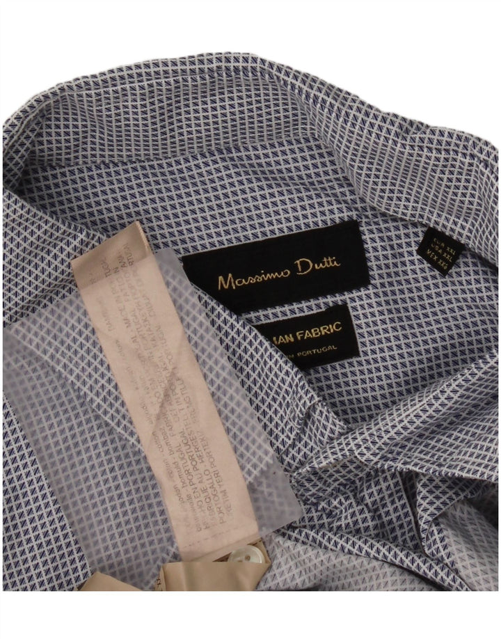 Cămașă Massimo Dutti pentru femei 2XL, bumbac cu carouri albastre