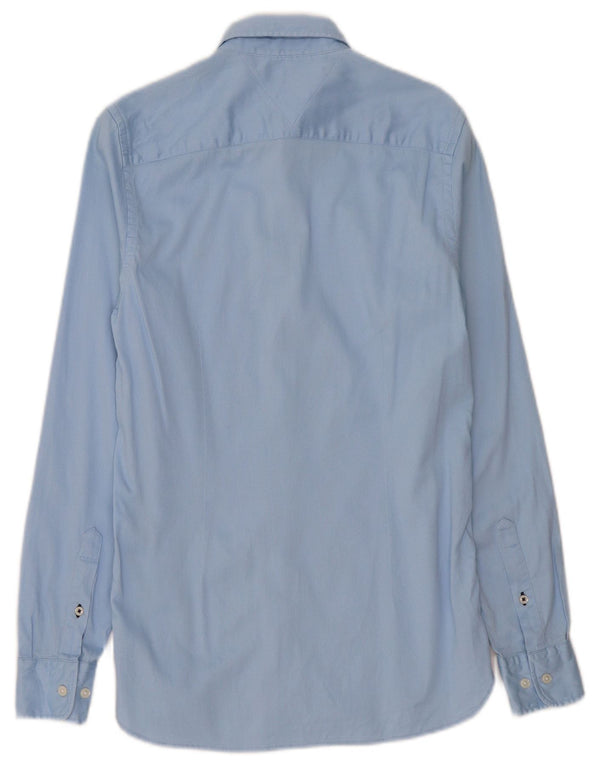 Tommy Hilfiger Mens Slim Fit Shirt XS Blue Cotton