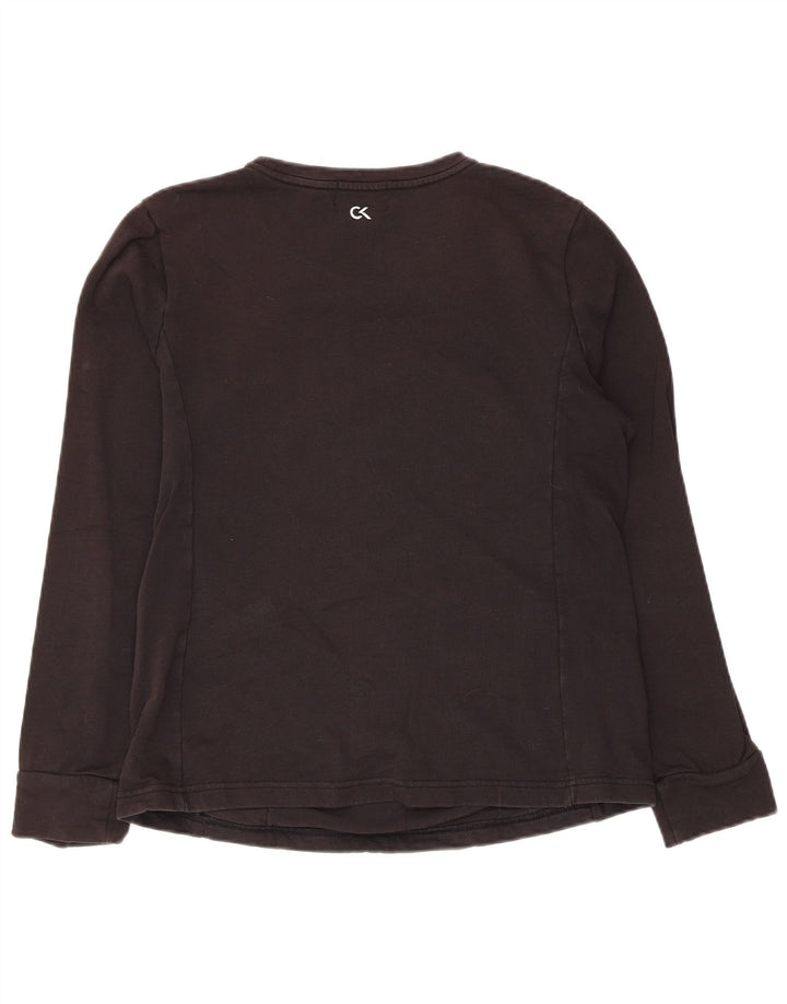 Top pentru femei Calvin Klein cu mânecă lungă UK 14, mare, negru, bumbac
