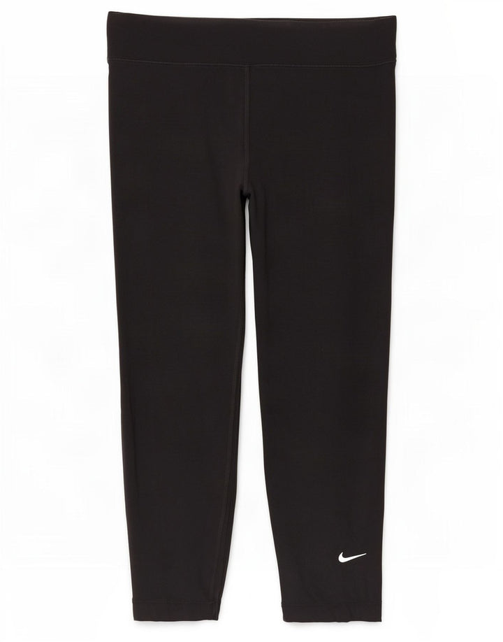 Leggings crop pentru femei Nike UK 12, bumbac mediu negru