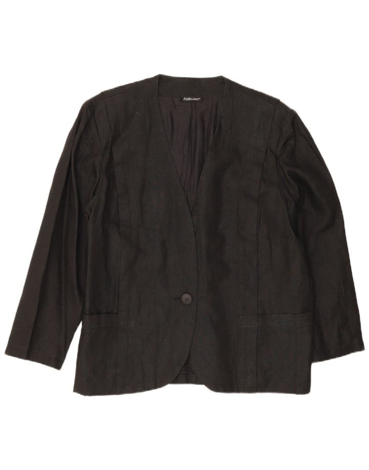 Blazer Vintage pentru femei cu 1 nasture, UK 14, mare, negru