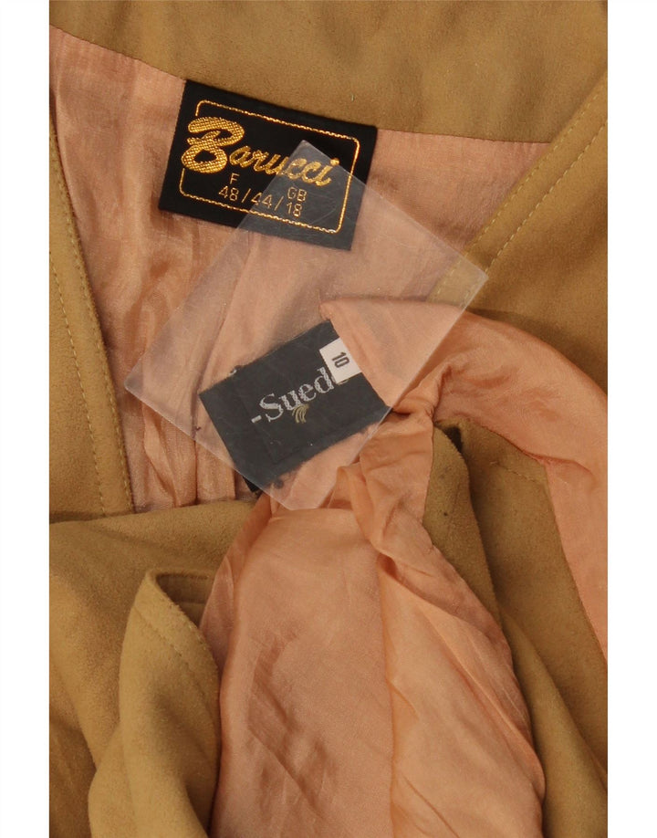 Gilet pentru femei VINTAGE din piele intoarsa UK 18 XL Bej