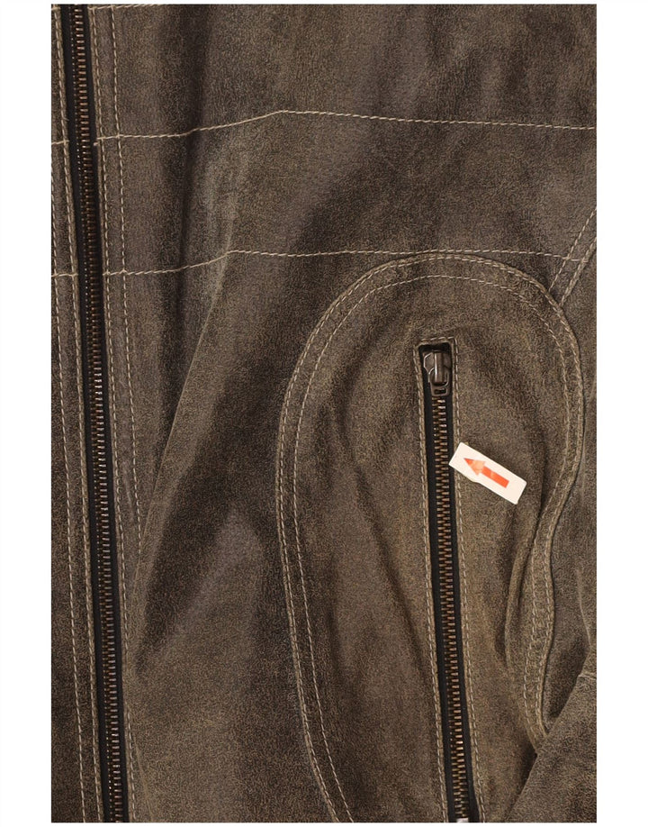 Jachetă de piele pentru bărbați EXPLORER UK 40, mare, gri, color block