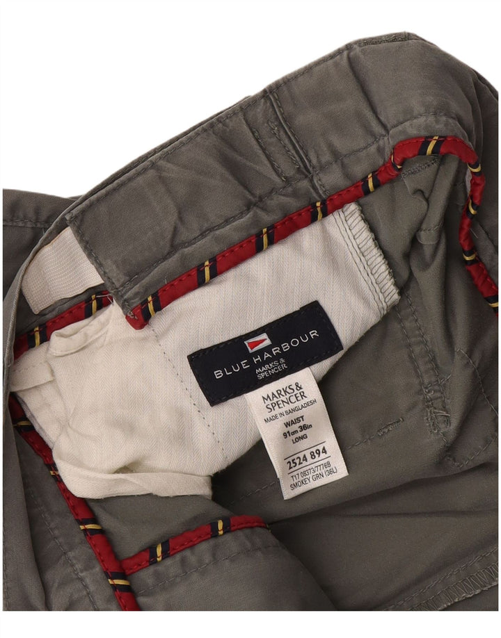 Pantaloni scurți chino pentru bărbați Marks & Spencer Blue Harbour W36, bumbac gri mare