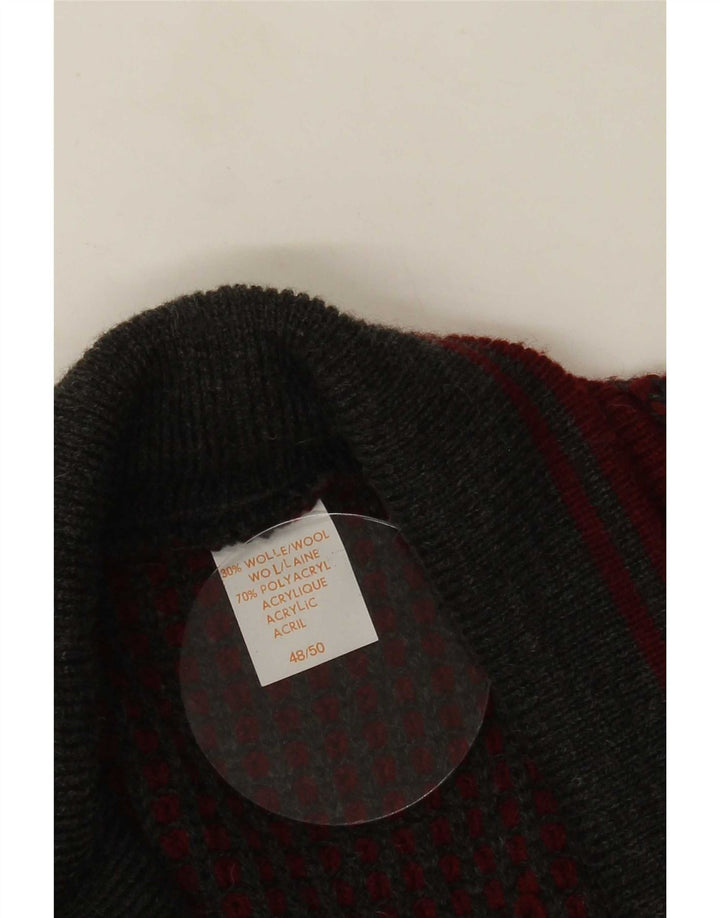 Pulover Cardigan Vintage Bărbați IT 48/50 Lână Burgundy Mediu