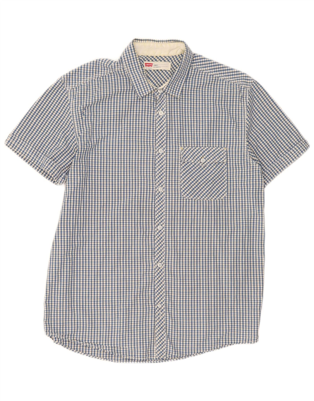 Cămașă Levi's pentru bărbați, cu mânecă scurtă, cu ajustare standard, mare, albastră, din bumbac