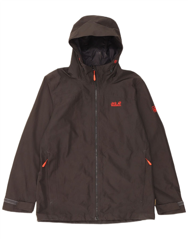 Jack Wolfskin Jachetă de vânt cu glugă pentru bărbați UK 40 Poliester negru mare