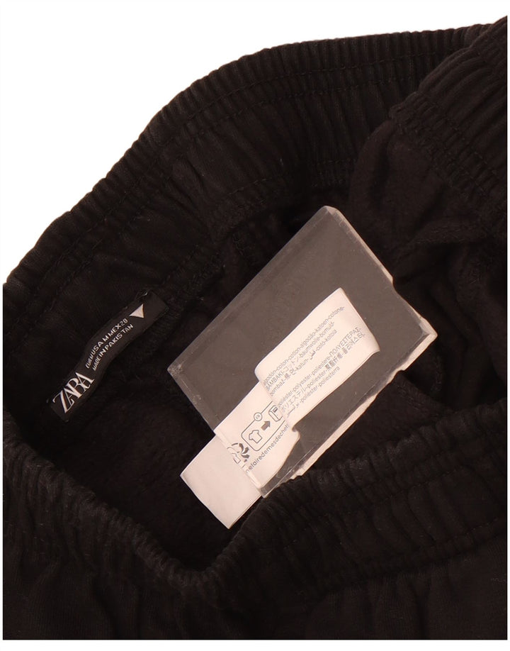 Pantaloni de trening Zara pentru femei UK 12, bumbac mediu negru