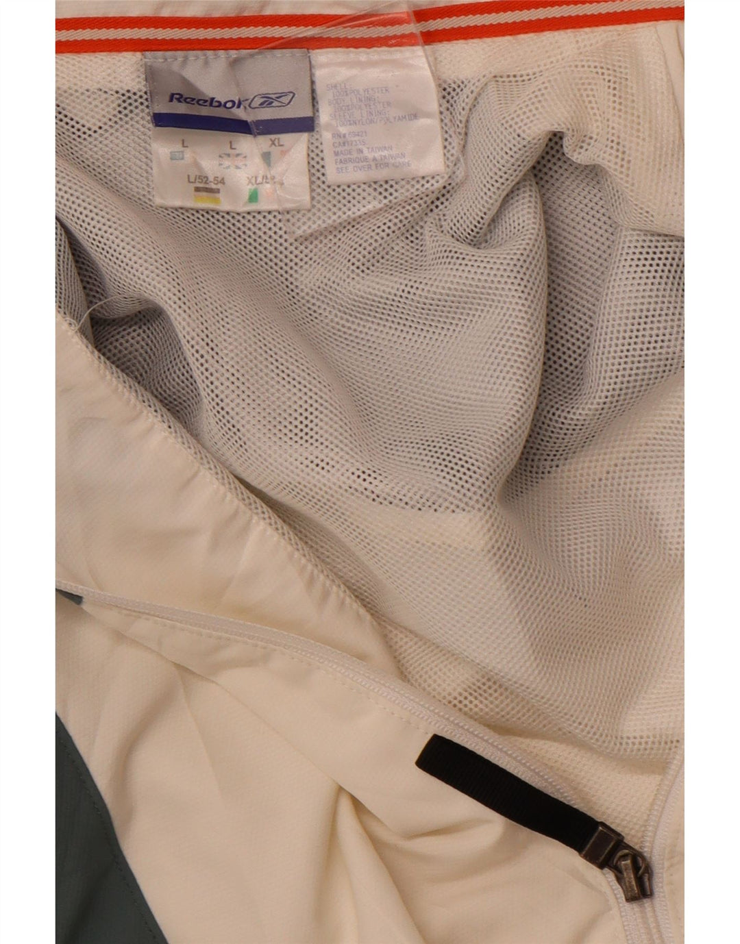 Jachetă de trening pentru bărbați REEBOK, mare, alb, poliester color bloc