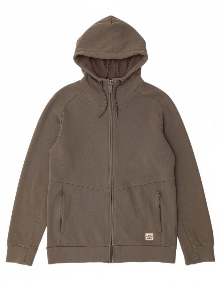 UMBRO Mens Zip Hoodie Sweater Large Grey Cotton