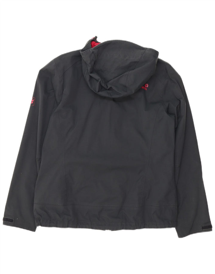 Jack Wolfskin Jachetă de ploaie cu glugă pentru femei UK 16, mare, gri din poliamidă