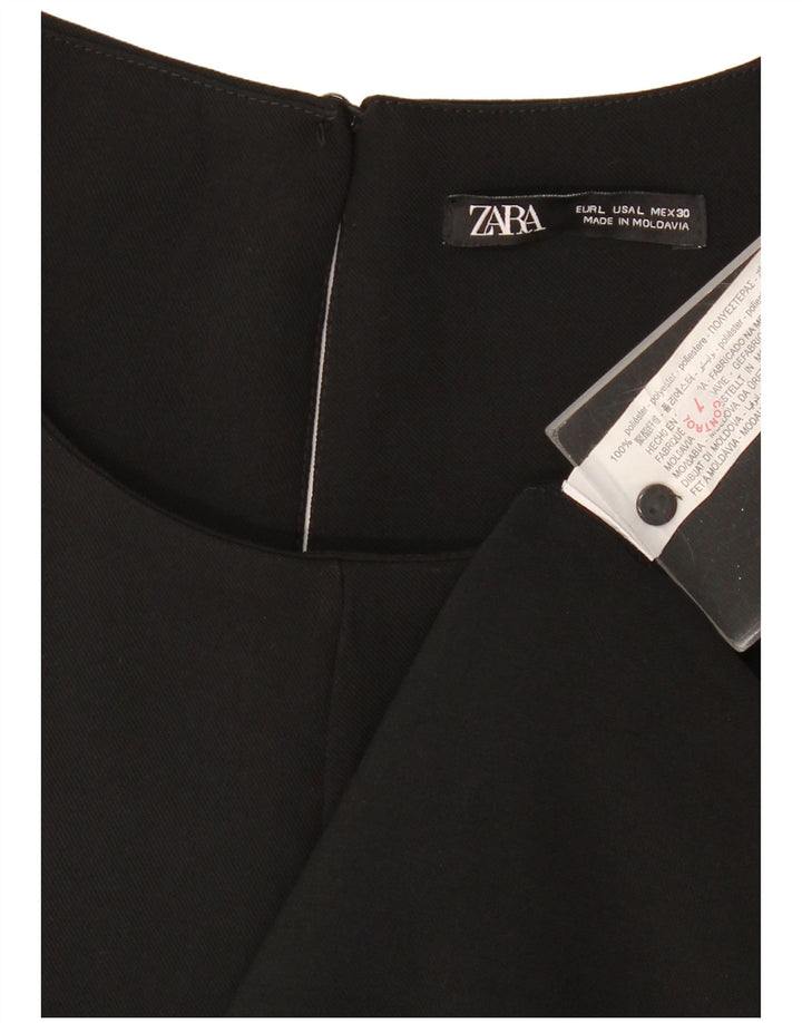 Rochie Cort fără mâneci pentru femei Zara UK 16 Poliester negru mare