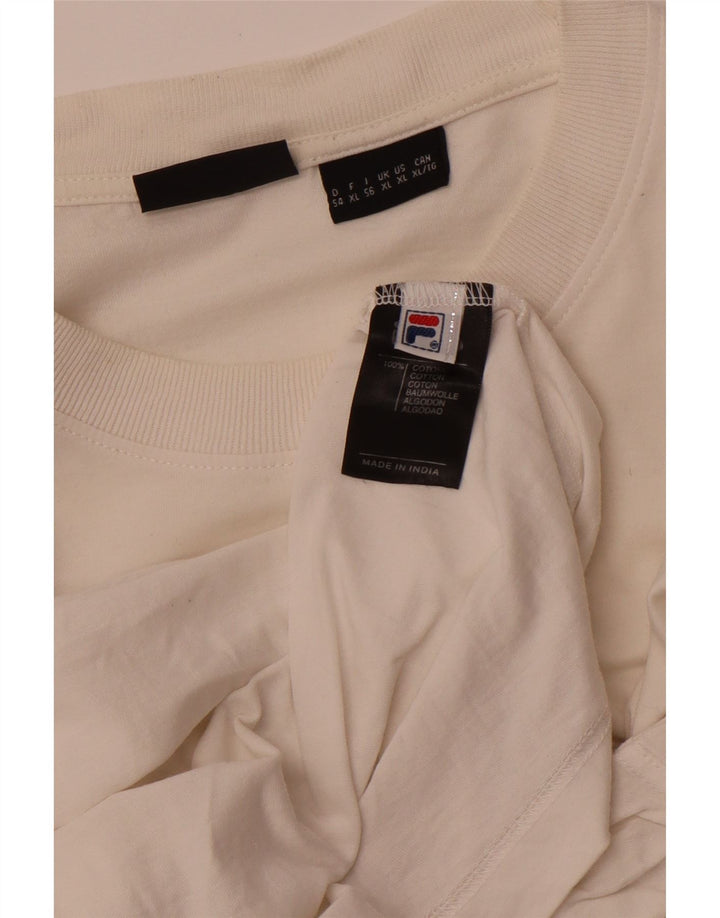 Tricou grafic pentru bărbați FILA Top XL Bumbac alb