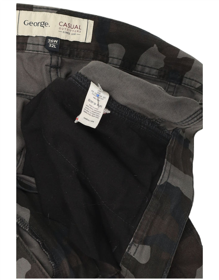 Pantaloni cargo pentru bărbați George W36 L32 bumbac camuflaj multicolor