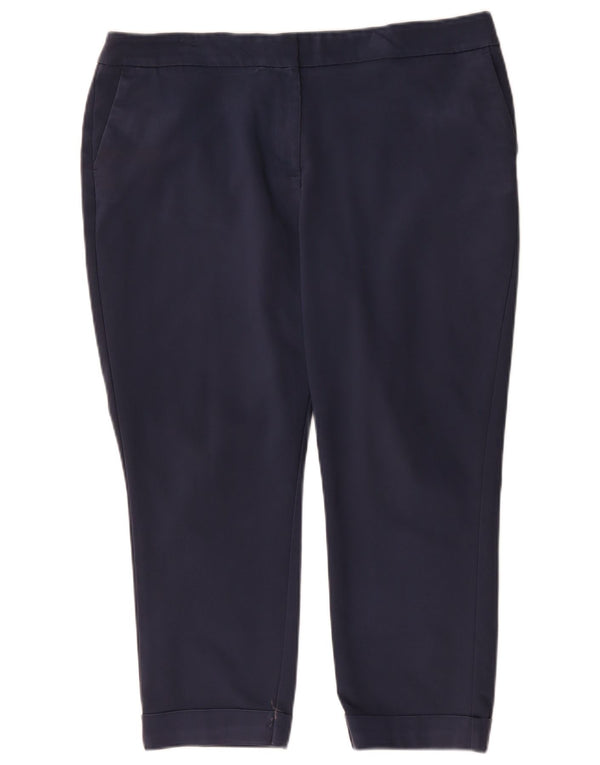 MONSOON Pantaloni Capri cu talie înaltă pentru femei UK 16 Large W36 L23 Bleumarin