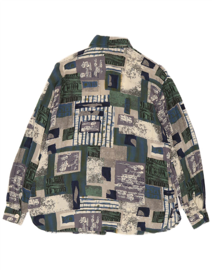Bluză Vintage Cămașă Grafică pentru Damă EU 38 Medium Multicolor Patchwork