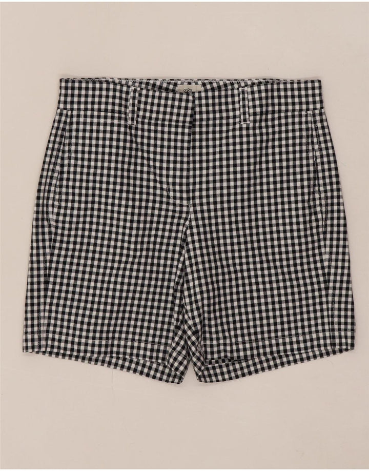 Pantaloni scurti chino pentru femei J. CREW US 6 Medium W30, bumbac vichy negru