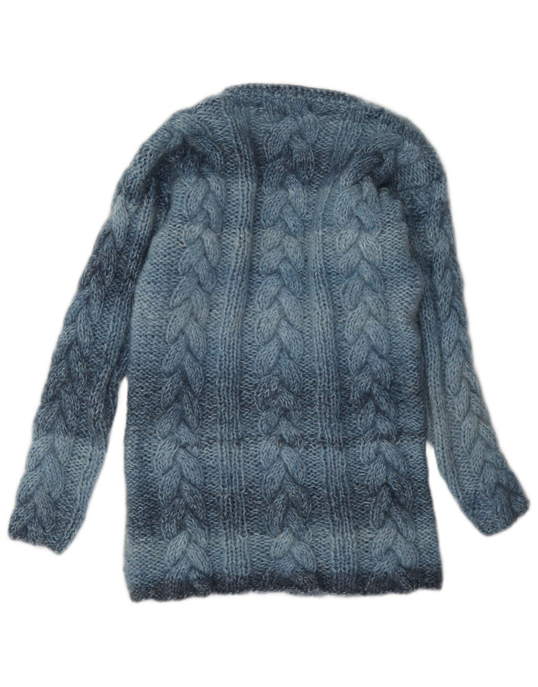 Pulover vintage pentru femei cu decolteu în V UK 12 Medium Blue Dunge