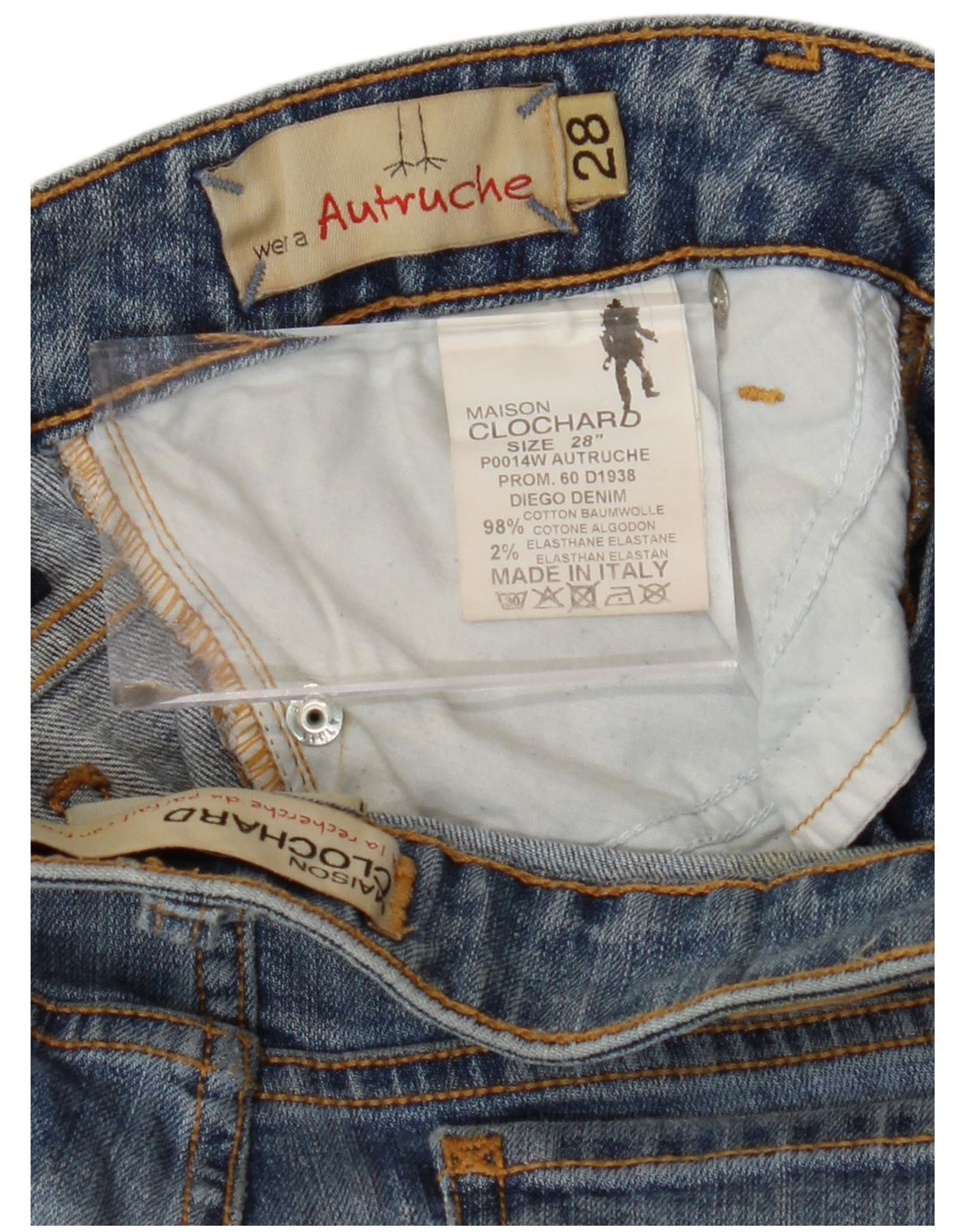 MAISON CLOCHARD Blugi subțiri pentru femei W28 L29 Bumbac albastru