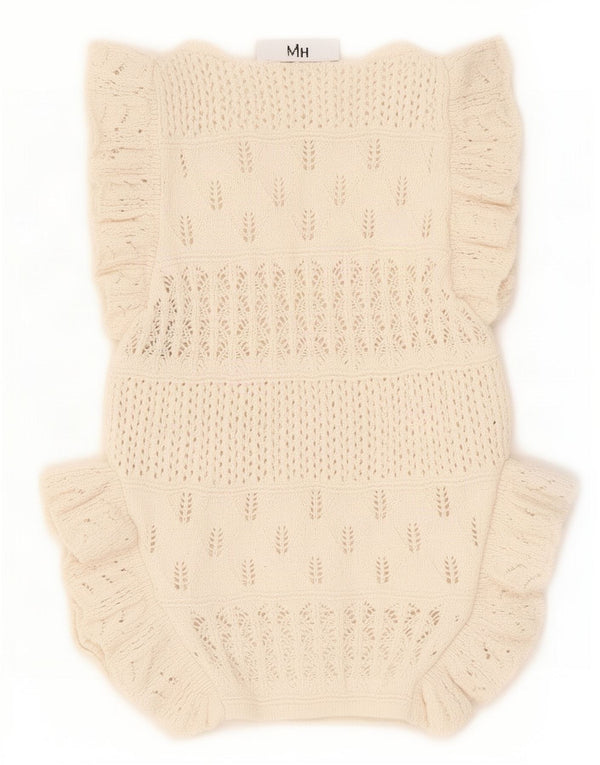 Zara femei Crop Vest Tank Top UK 8 Mic Bej Poliester