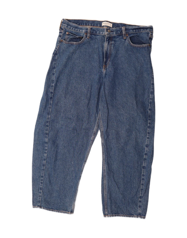 Abercrombie & Fitch Mens Mid Rise Tapered Jeans W42 L29 Blue Cotton