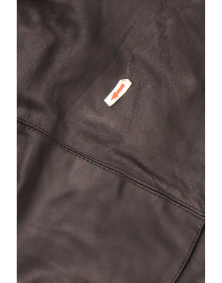 Jachetă din piele vintage pentru bărbați IT 54 2XL din piele neagră
