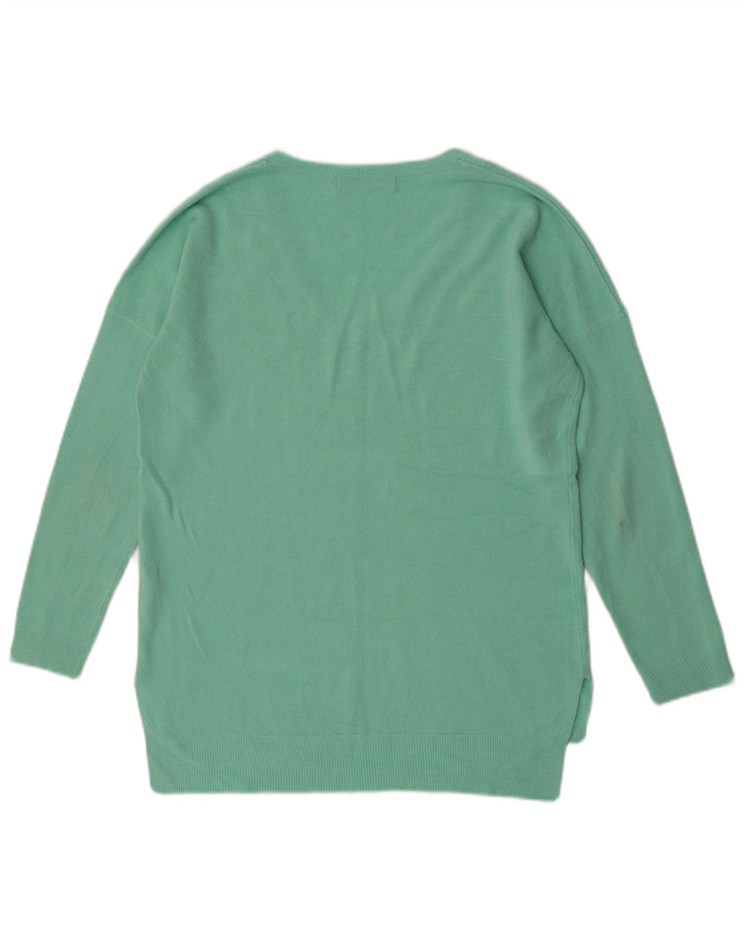 Pulover cu decolteu în V pentru femei Marks & Spencer UK 12 Acrilic verde mediu