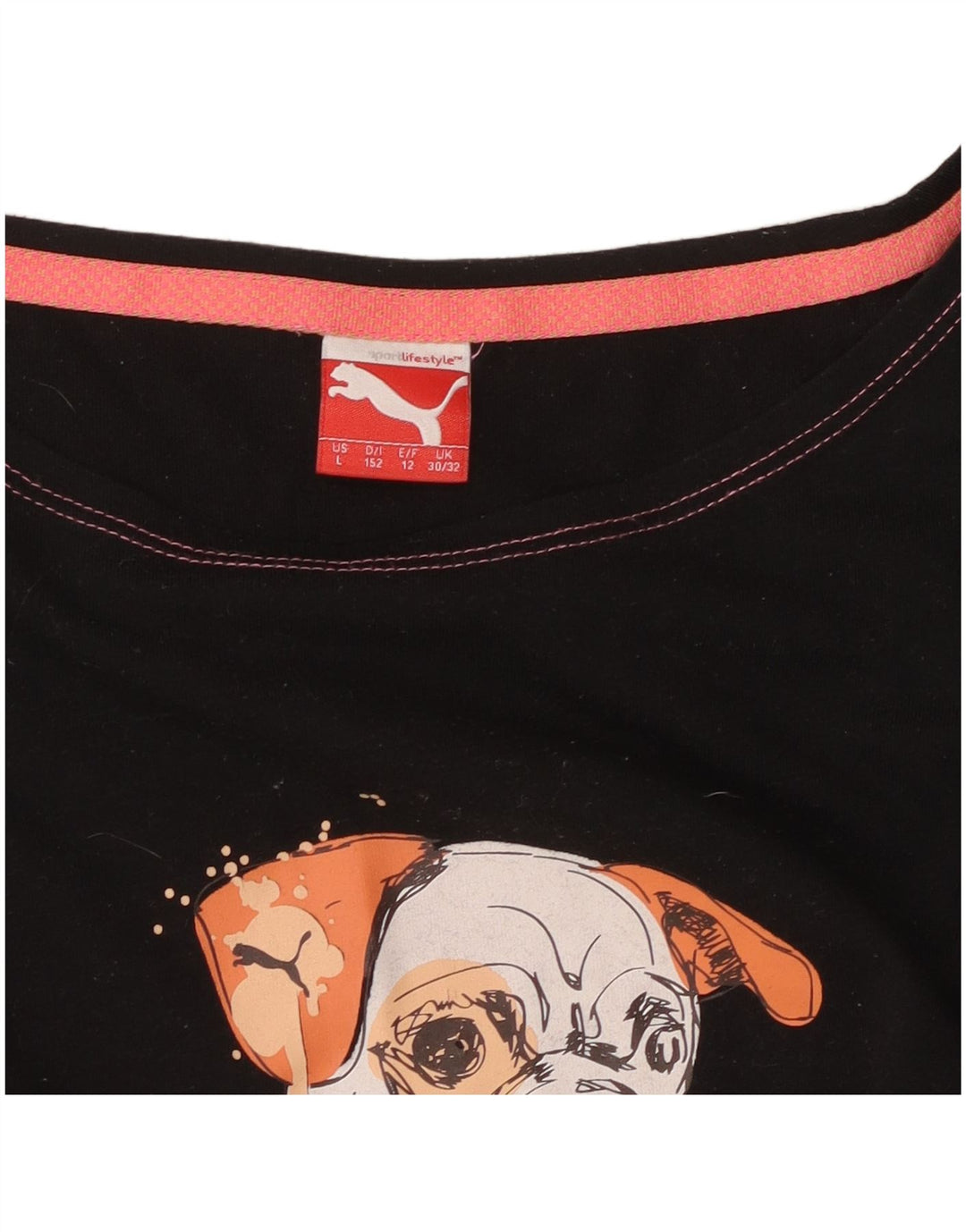 Tricou grafic PUMA pentru fete Top 11-12 ani negru