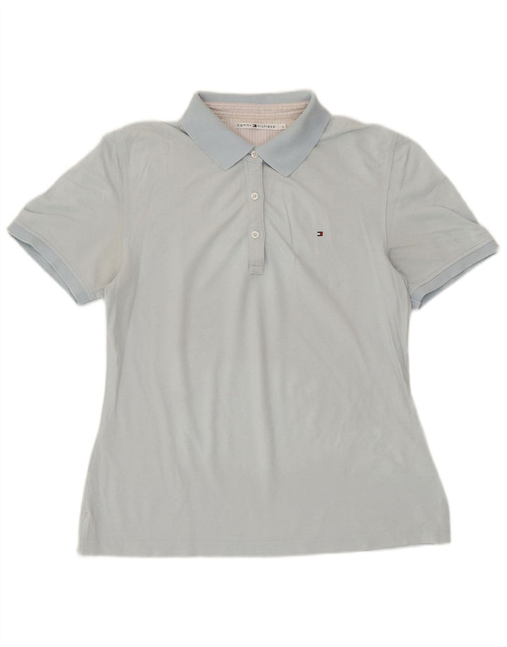 Tricou polo TOMMY HILFIGER pentru femei UK 14, mare, albastru, bumbac