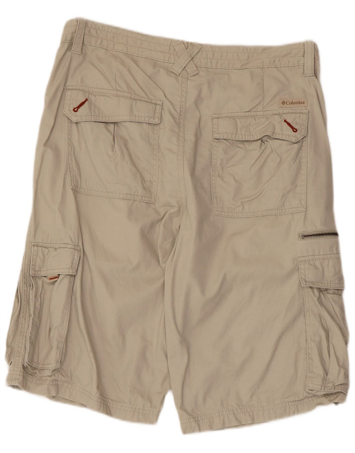 Pantaloni scurți cargo Columbia pentru bărbați W34, mari, bej, bumbac