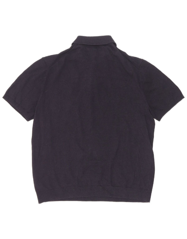 Pulover Marks & Spencer pentru bărbați, cu mânecă scurtă, cu gât polo, 2XL, bleumarin