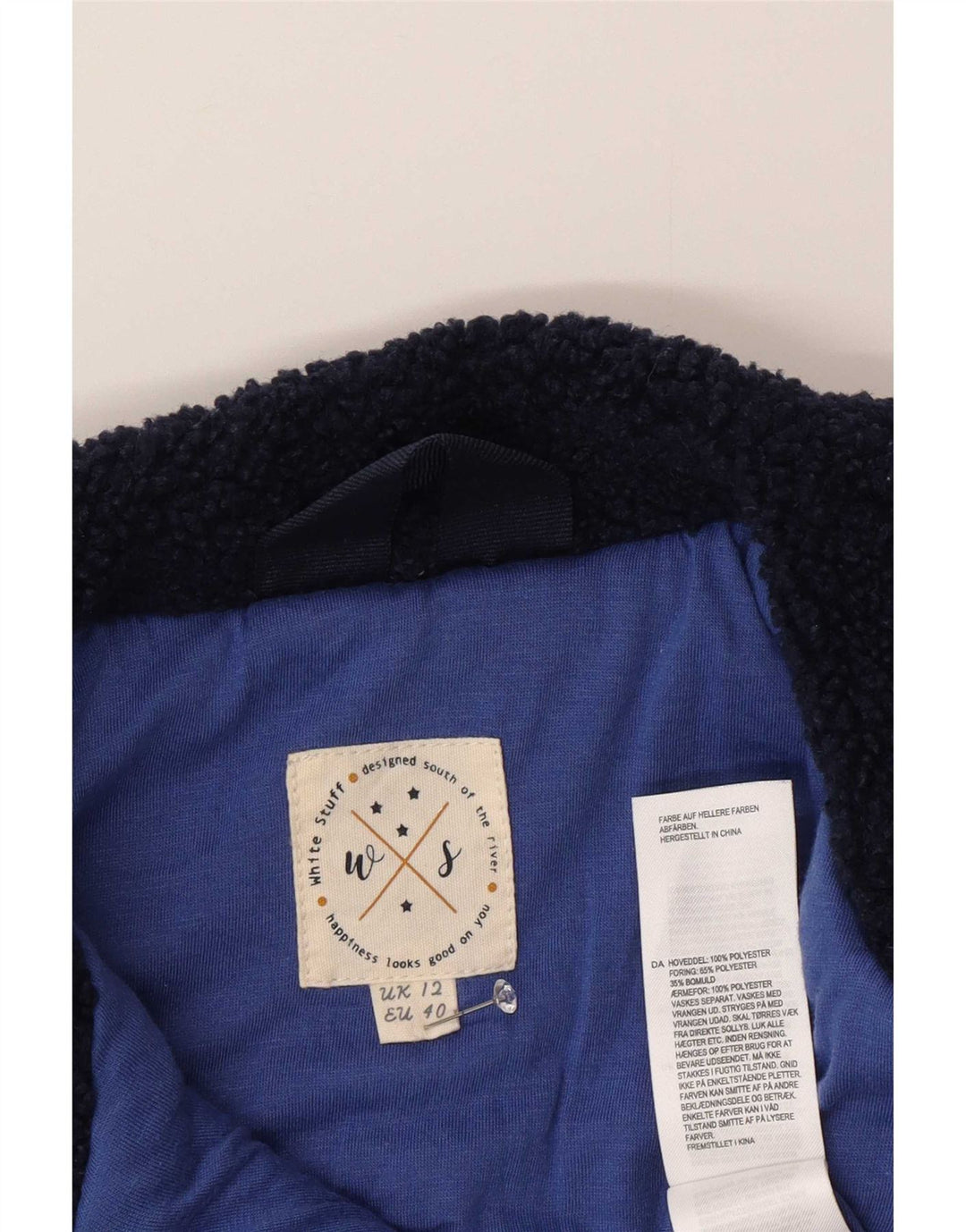 Jachetă din lână pentru femei White Stuff UK 12 Medium Bleumarin Poliester