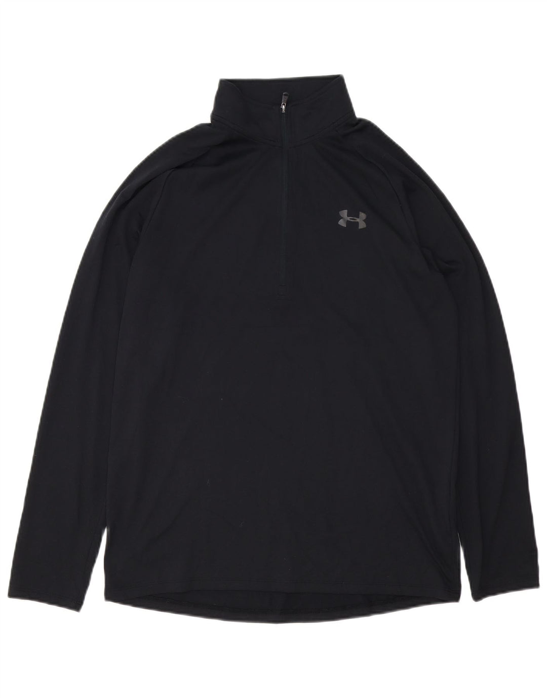 Top de trening Under Armour pentru bărbați Heat Gear cu fermoar și gât, negru mediu