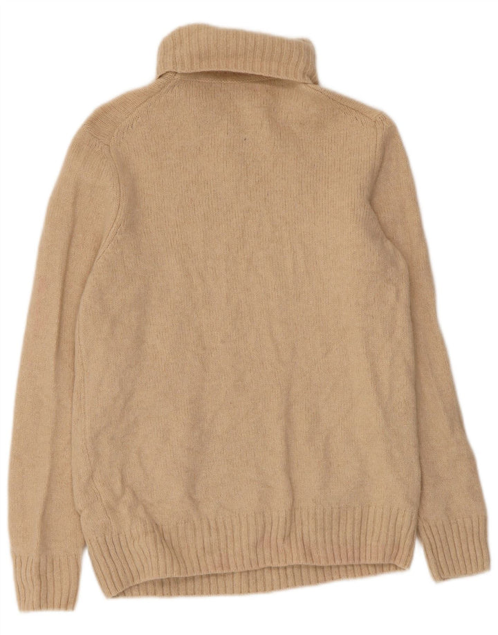 Pulover pentru femei Zara cu gât rulat UK 12 Medium Beige Lână