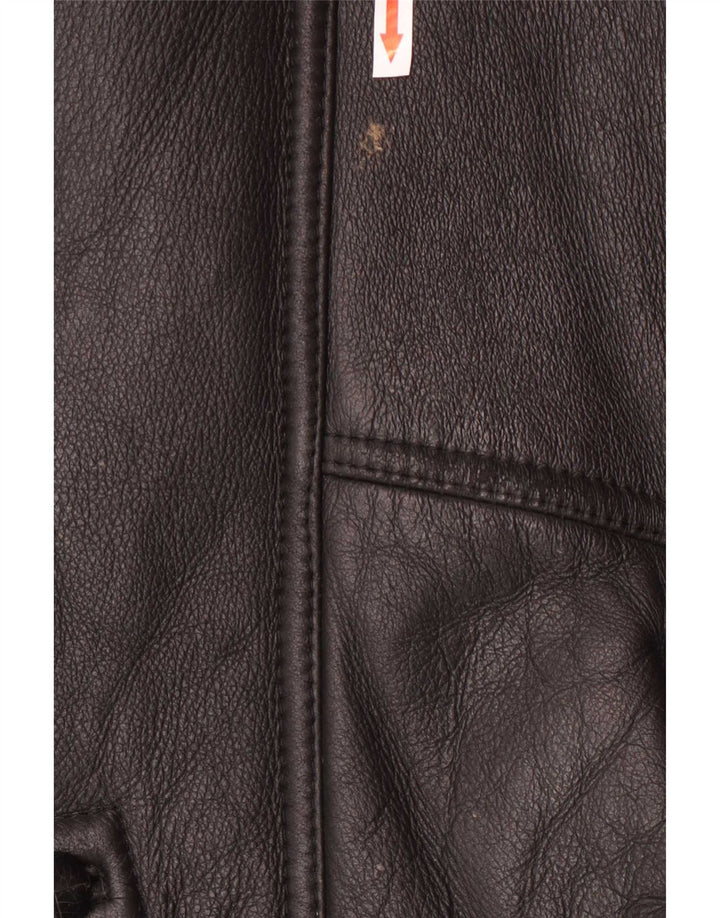 Jachetă vintage pentru bărbați din shearling IT 50 Large Black