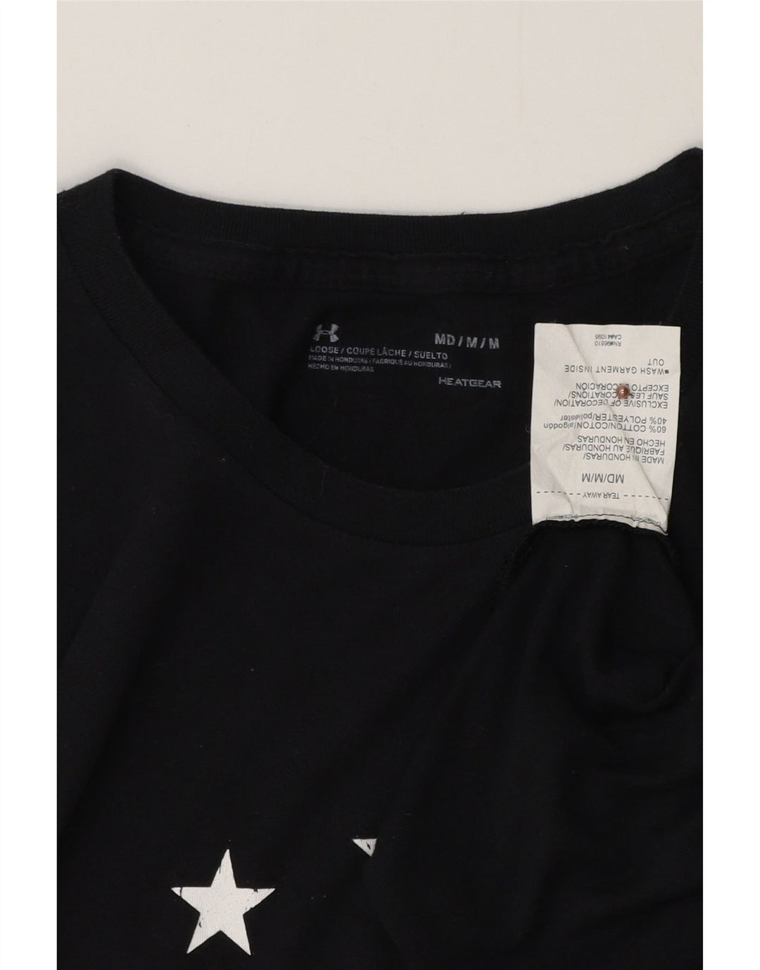 Tricou grafic pentru bărbați UNDER ARMOUR Heat Gear Top, bumbac mediu negru